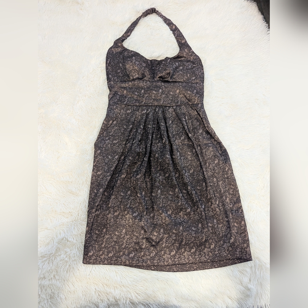 B Darlin Strapless Black and Gray Floral Dress